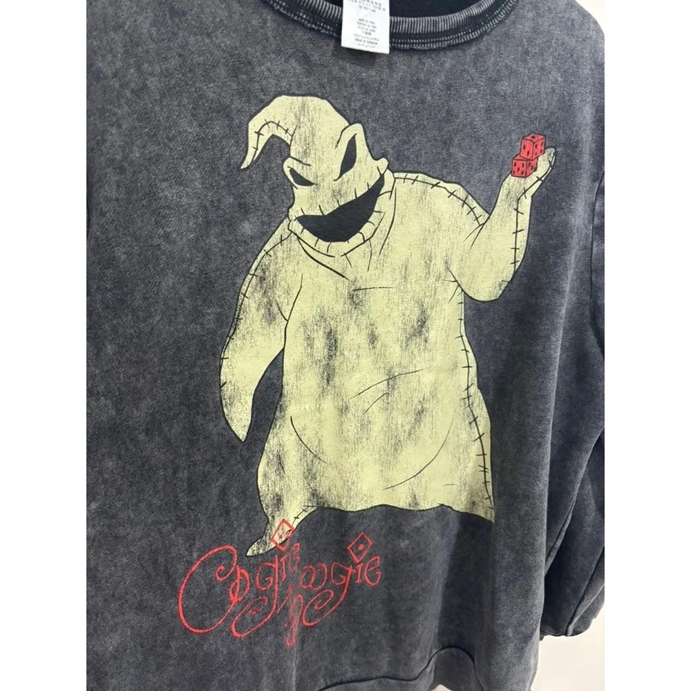 Disney Oogie Boogie Sweatshirt XL Washed Goth Grunge‎ Nightmare Before Christmas
